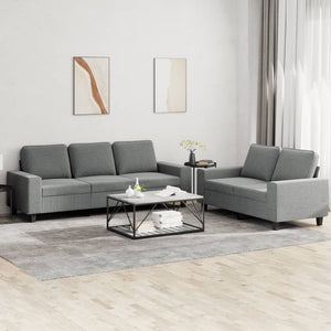 2-tlg. Sofa-Set Dunkelgrau Stoff