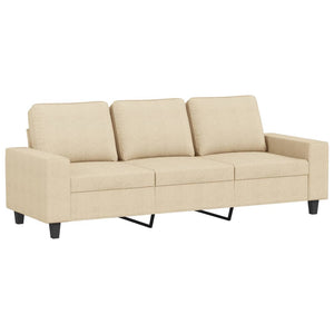 2-teilige Sofagarnitur Creme Stoff