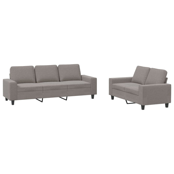 2-teilige Sofagarnitur Taupe Stoff