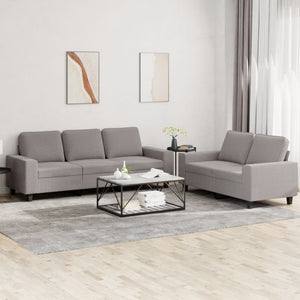 2-teilige Sofagarnitur Taupe Stoff