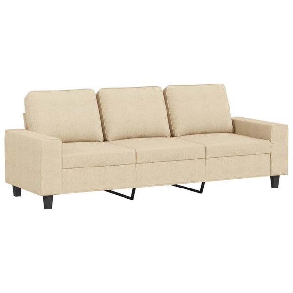 3-teilige Sofagarnitur Creme Stoff
