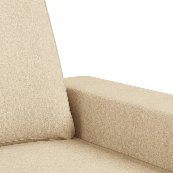 3-teilige Sofagarnitur Creme Stoff