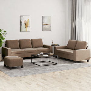 3-teilige Stoff Sofagarnitur Braun
