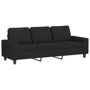 3-teilige Sofagarnitur Schwarz Stoff
