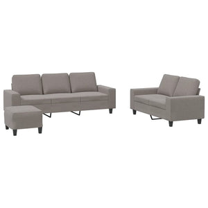 3-teilige Sofagarnitur Taupe Stoff