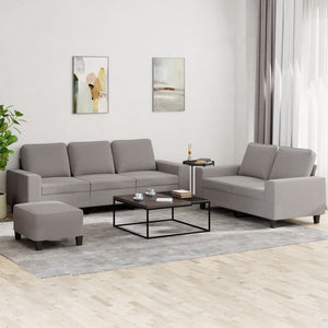3-teilige Sofagarnitur Taupe Stoff
