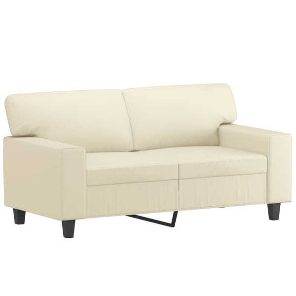 2-teilige Sofagarnitur Creme Kunstleder