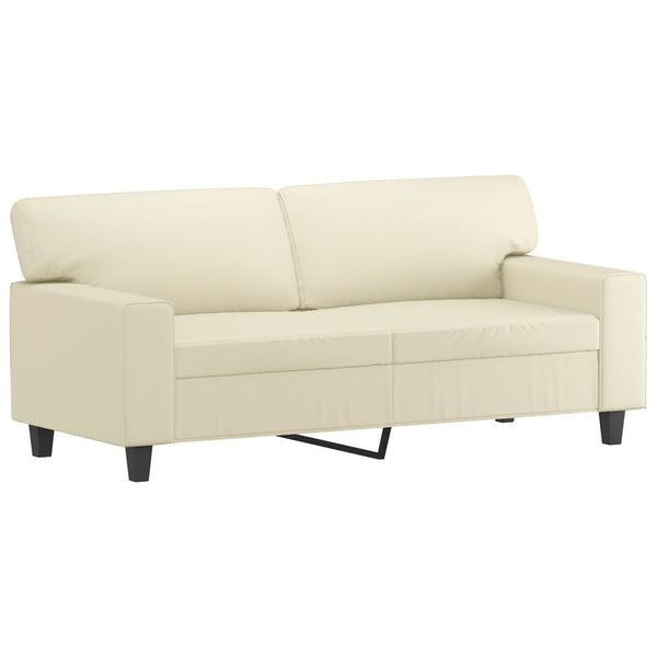 2-teilige Sofagarnitur Creme Kunstleder