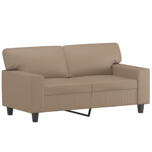 2-teilige Sofagarnitur Cappuccino-Braun Kunstleder