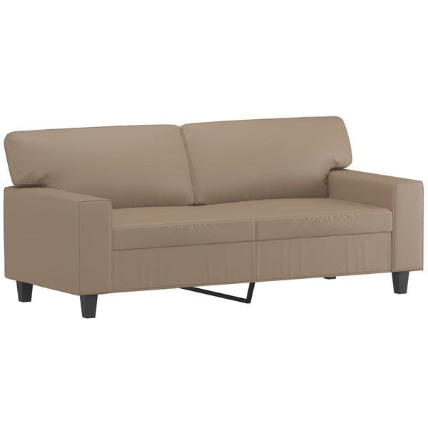 3-teilige Sofagarnitur Cappuccino-Braun Kunstleder