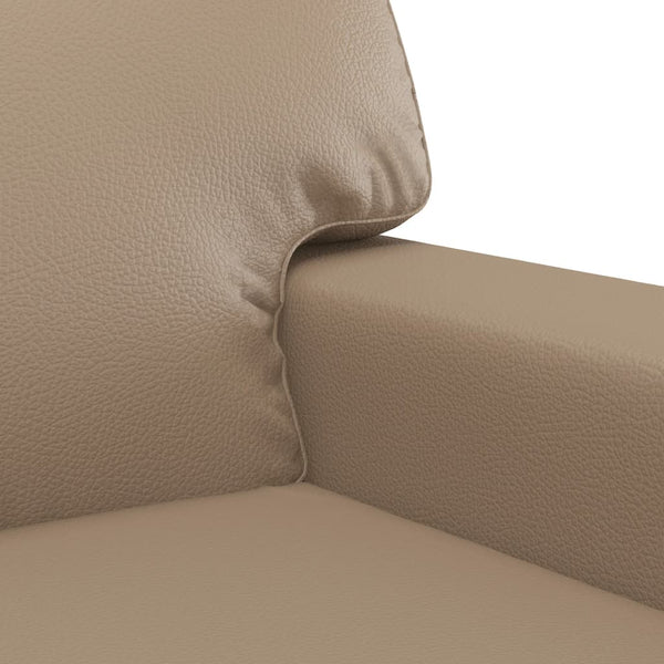 3-teilige Sofagarnitur Cappuccino-Braun Kunstleder