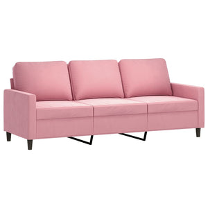 Rosa Samt Sofagarnitur, 4-teilig
