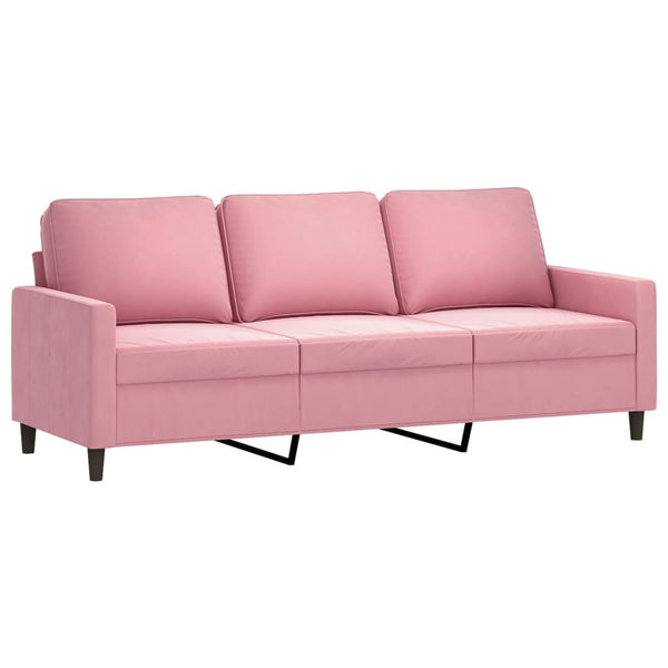 Rosa Samt Sofagarnitur, 4-teilig