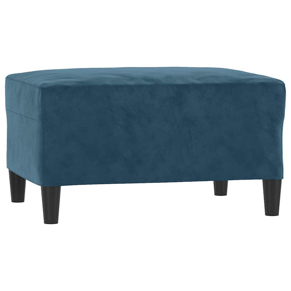 4-tlg. Sofagarnitur Blau Samt mit Kissen
