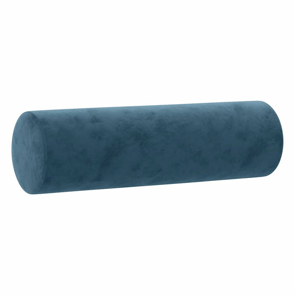 4-tlg. Sofagarnitur Blau Samt mit Kissen
