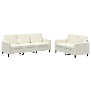 2-teilige Sofagarnitur Creme Samt