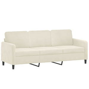 2-teilige Sofagarnitur Creme Samt