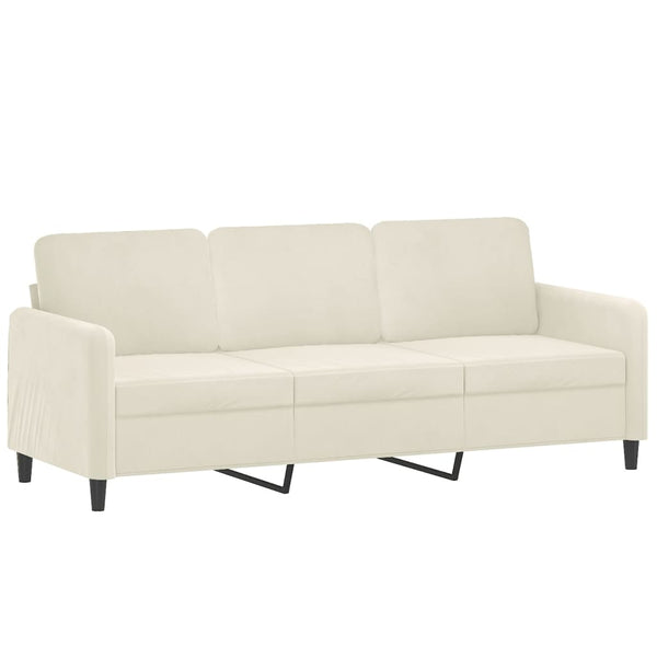 2-teilige Sofagarnitur Creme Samt