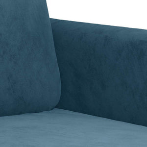 2-tlg. Sofa-Set Blau Samt