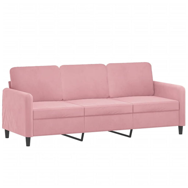 3-teilige Sofagarnitur Rosa Samt