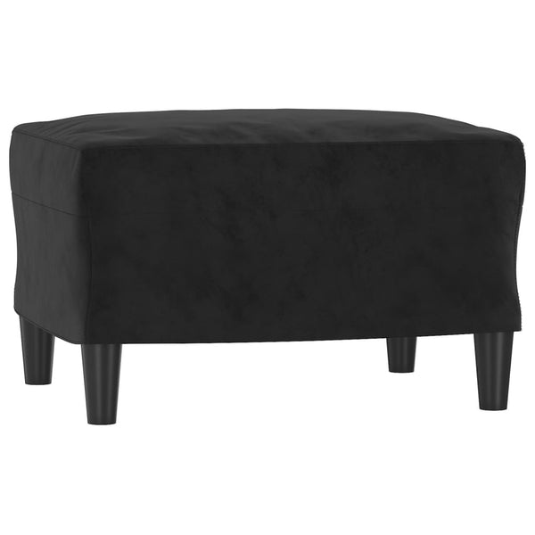 3-tlg. Sofa Set Schwarz Samt