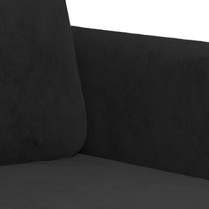 3-tlg. Sofa Set Schwarz Samt