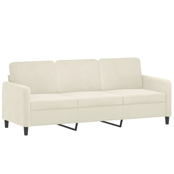 3-teilige Sofagarnitur Creme Samt