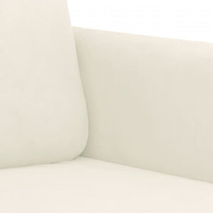 3-teilige Sofagarnitur Creme Samt