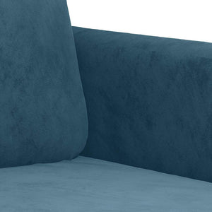 3-teilige Samt Sofagarnitur Blau