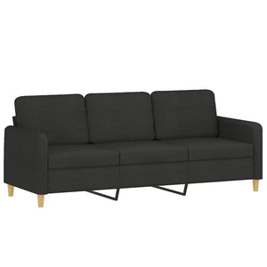 2-tlg. Sofa-Set mit Kissen, Schwarz