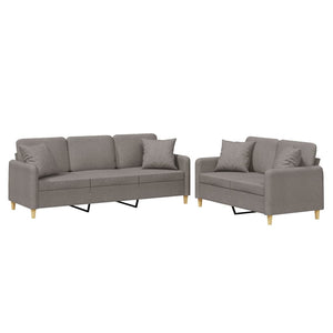 2-teilige Sofagarnitur Taupe Stoff