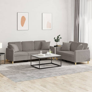 2-teilige Sofagarnitur Taupe Stoff