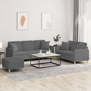 3-teilige Sofagarnitur Dunkelgrau