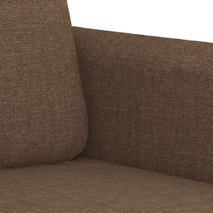 3-teilige Sofagarnitur Braun Stoff mit Kissen