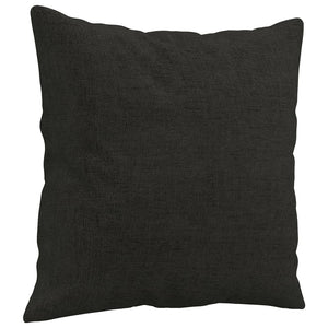 3-tlg. Sofagarnitur mit Kissen, Schwarz