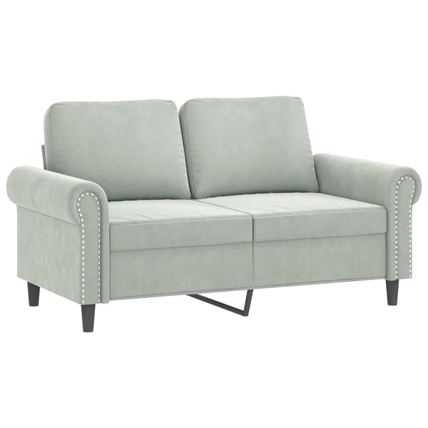 vidaXL 4-Piece Sofa Set with Cushions Light Gray Velvet