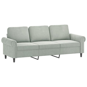 vidaXL 4-Piece Sofa Set with Cushions Light Gray Velvet