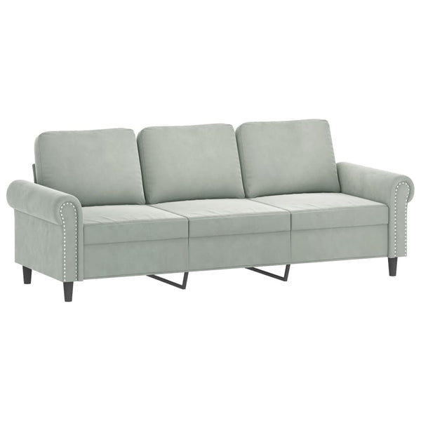 vidaXL 4-Piece Sofa Set with Cushions Light Gray Velvet