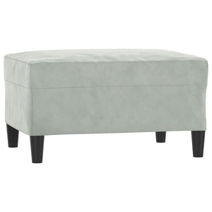vidaXL 4-Piece Sofa Set with Cushions Light Gray Velvet