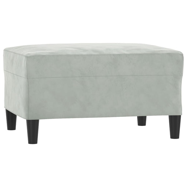 vidaXL 4-Piece Sofa Set with Cushions Light Gray Velvet