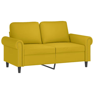 vidaXL 4-Piece Sofa Set with Cushions Yellow Velvet
