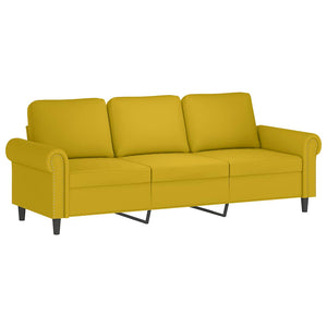 vidaXL 4-Piece Sofa Set with Cushions Yellow Velvet