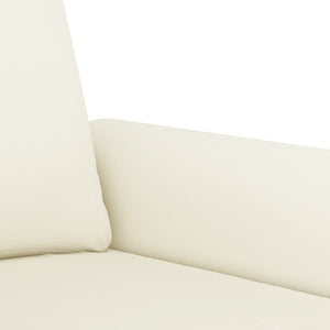 4-tlg. Sofagarnitur Creme Samt mit Kissen