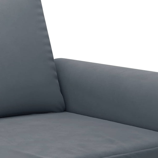 vidaXL 2-Piece Sofa Set with Cushions Dark Grey Velvet