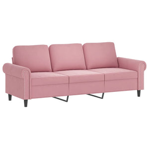 2-teilige Sofagarnitur Rosa Samt mit Kissen
