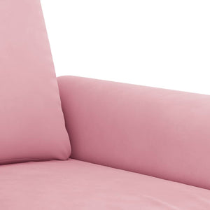 2-teilige Sofagarnitur Rosa Samt mit Kissen