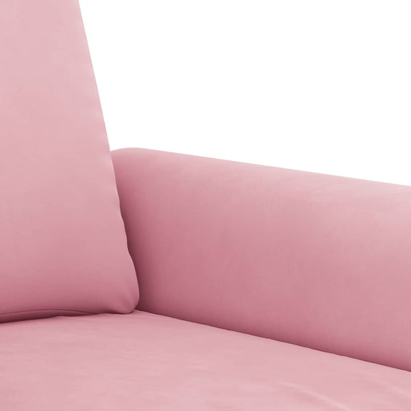2-teilige Sofagarnitur Rosa Samt mit Kissen