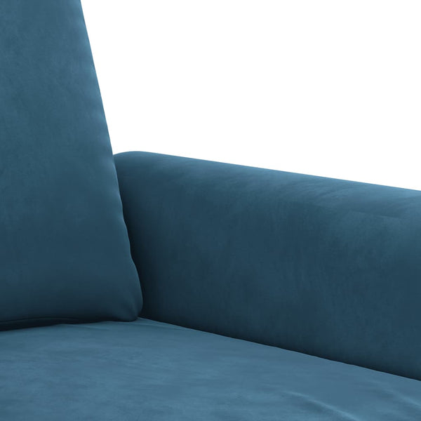 2-tlg. Sofa Set Blau Samt mit Kissen