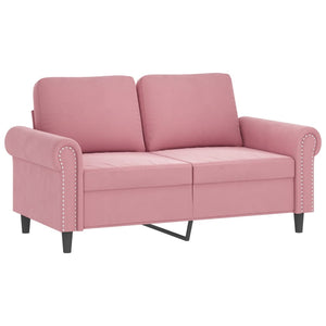 3-tlg. Sofagarnitur Rosa Samt mit Kissen