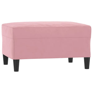 3-tlg. Sofagarnitur Rosa Samt mit Kissen
